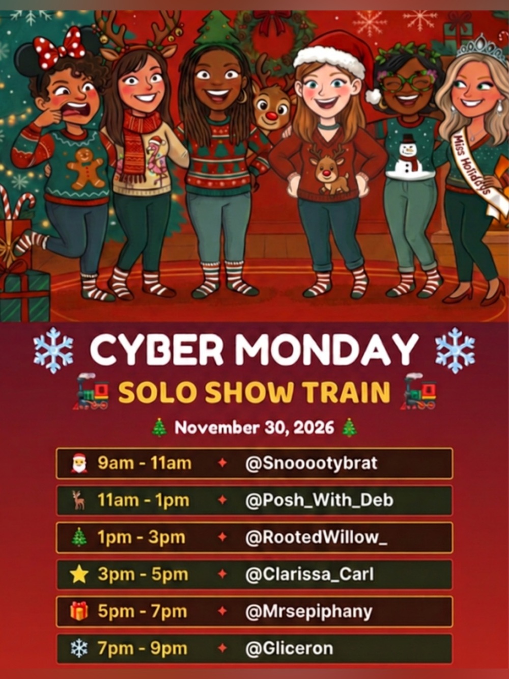 Holiday Cyber Monday Train Event show
